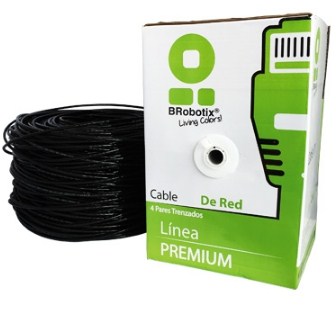 Bobina UPT - CAT5e, 305 m, Exterior Doble Forro, Negro, CCA, BROBOTIX 055305 Bobina UPT - CAT5e, 305 m, Exterior Doble Forro, Negro, CCA, BROBOTIX 055305